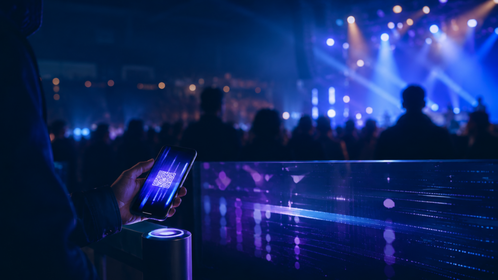 Digital ticket being scanned at a live event, representing the future of ticketing for event organisers.